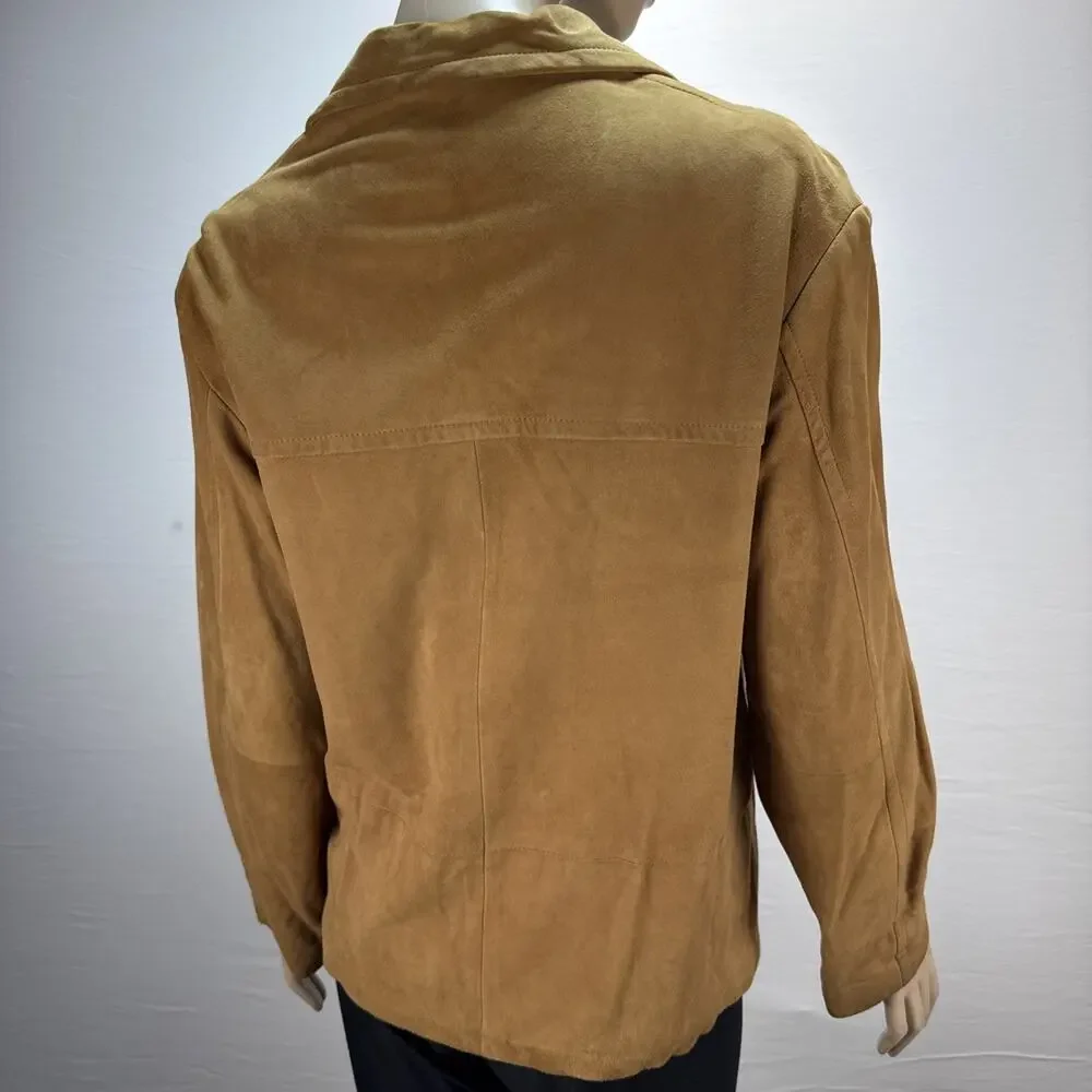 Golden‎ Bear Sportswear Womens Suede Leather Jacket Size XS Button Barn Chore